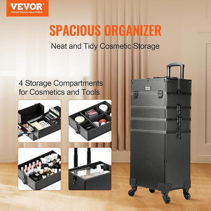 VEVOR Makeup Train Case Professional Makeup Storage Organizer Box Make Up - Image 2