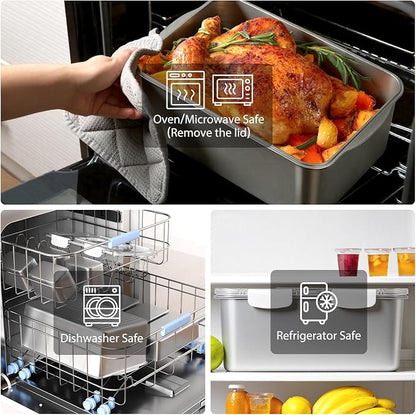 8 PCS Large Stainless Steel Food Storage Containers - Image 5