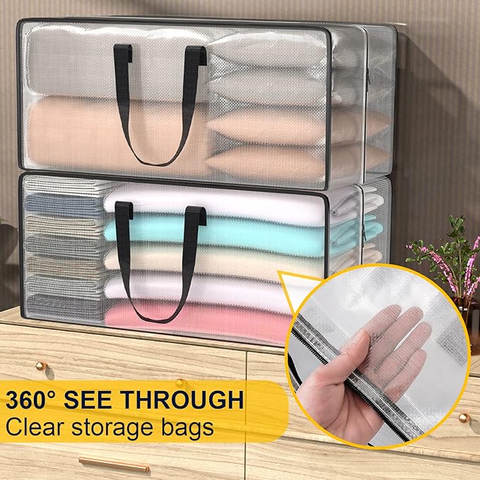 Clear Storage Bags with Zipper, Large Moving Bags Heavy Duty Extra Large - Image 3