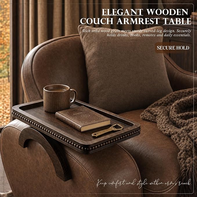 EOSAHR Acacia Wood Couch Tray - Image 3