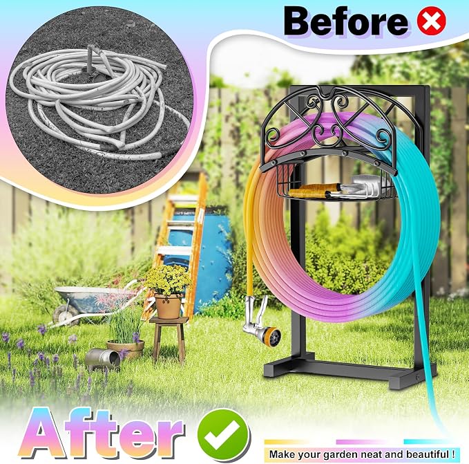 Garden Hose Holder, Metal Water Hose Holder - Image 4