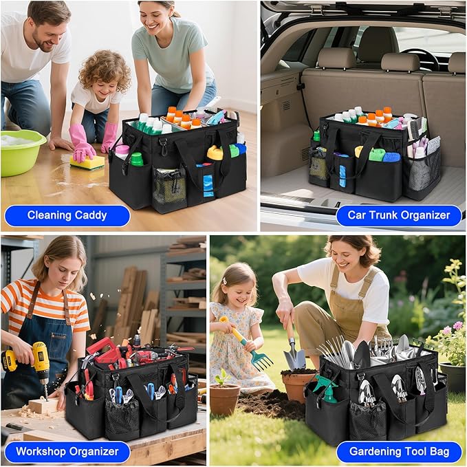 Cleaning Caddy Bag, Large Cleaning Supplies Organizer - Image 6