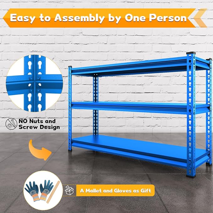 48" W Garage Shelving Heavy Duty, 1500LBS Loads Adjustable Garage Storage - Image 5