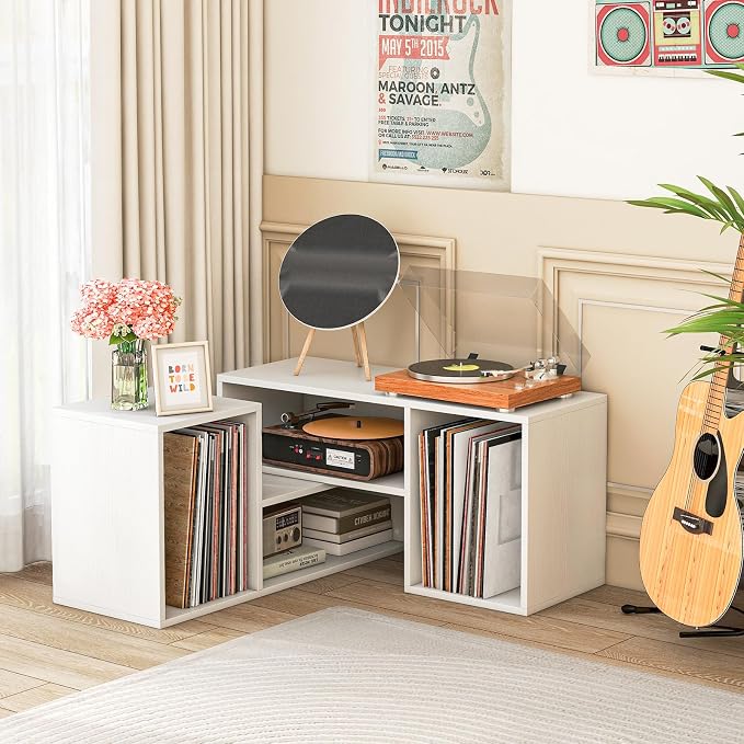 LDAILY L-Shaped TV Stand, TV Entertainment Center - Image 8