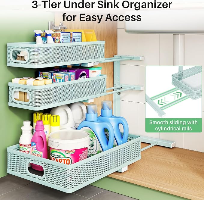 Under Sink Organizer, Slide out Storage Drawer Rack - Image 5