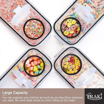 PRAKI 5PCS Cereal Containers Storage Set, BPA Free Airtight Food Storage - Image 4