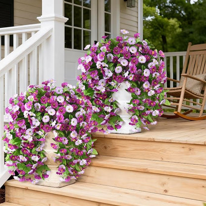 INQCMY Artificial Flowers for Outdoor Spring Summer Decoration Faux Silk - Image 4