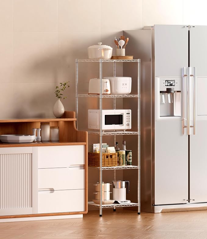 Finnhomy Heavy Duty 5 Tier Wire Shelving Unit, Metal Shelving - Image 4