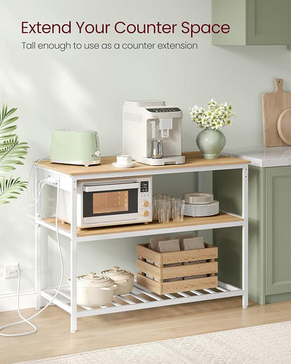 VASAGLE Kitchen Island with 3 Shelves, Kitchen Shelf with Power Strip, 23.6 x - Image 4