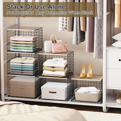 4PCS Wider Closet Organizers and Storage, Stackable Closet Shelf Organizer - Image 5