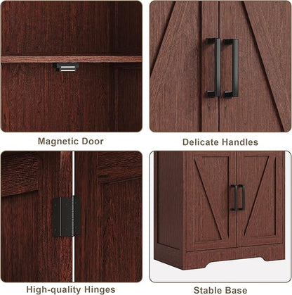 Treocho Farmhouse Bathroom Floor Cabinet - Image 6