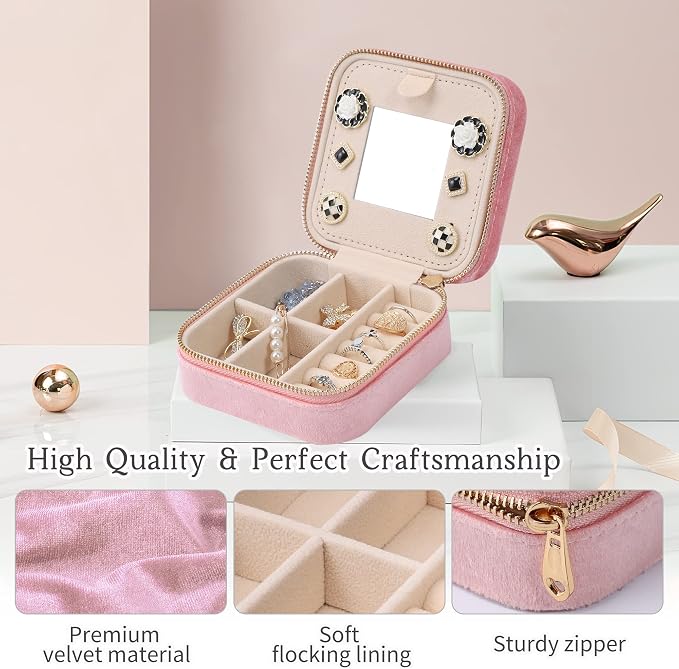 Dajasan Velvet Travel Jewelry Box, Mini Travel Jewelry Case, Small Portable - Image 5