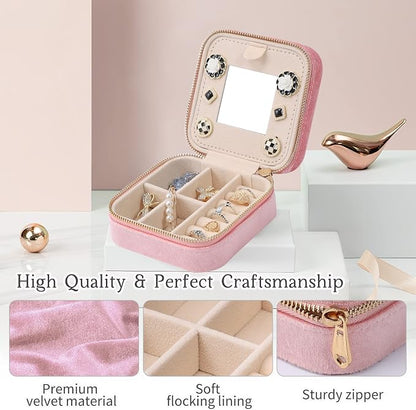 Dajasan Velvet Travel Jewelry Box, Mini Travel Jewelry Case, Small Portable - Image 5