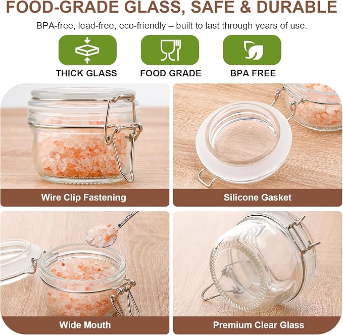 12 Pack Spice Jars, 4 oz Glass Containers - Image 4