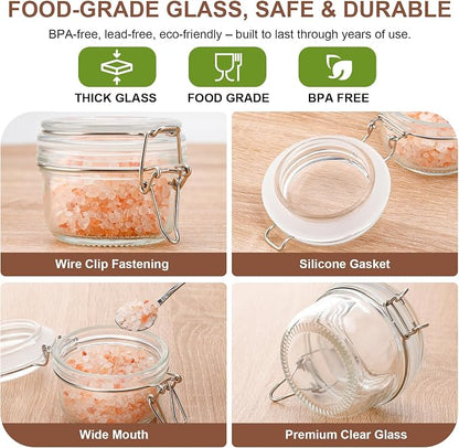 12 Pack Spice Jars, 4 oz Glass Containers - Image 4