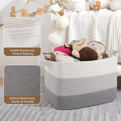 Storage Basket for Organizing, Woven Baskets for Storage, Rectangle Decorative - Image 5