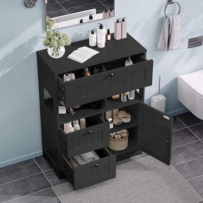 GRUSIGN Storage Cabinet, Modern Bathroom Floor Storage Cabinet Organizer - Image 5