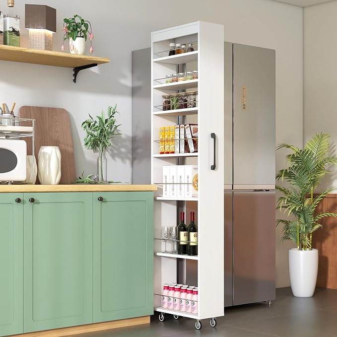Slim Rolling Storage Cart, 7-Tier Pull-Out Spice Rack by Unknown
