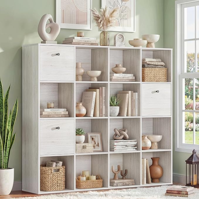 16 Cube Storage Organizer, Freestanding Book Shelf by Odeekea