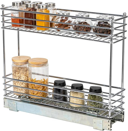 Household Essentials Chrome 2-Tier Sliding Cabinet Organizer by HouseholdEssentials