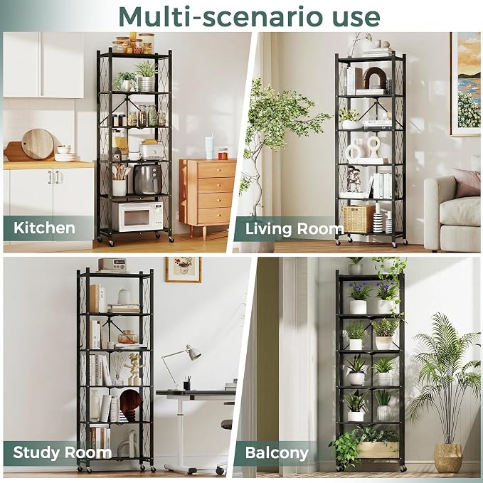 DEANIC 6-Shelf Folding Bookcase - Image 6