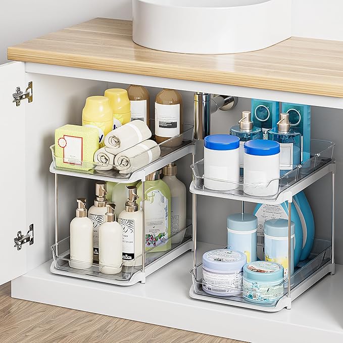Delamu 2-Tier Multi-Purpose Bathroom Under Sink Organizers and Storage - Image 7