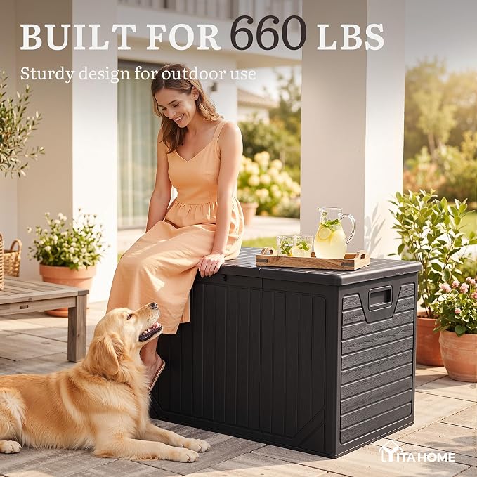 YITAHOME XXL 230 Gallon Extra Large Outdoor Deck Box, Lockable Resin - Image 7