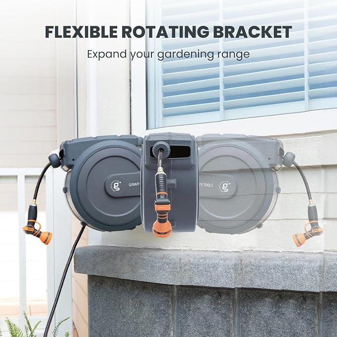 Giraffe Tools PRO Heavy Duty Retractable Garden Hose Reel - 78ft 1/2 Inch Auto - Image 4