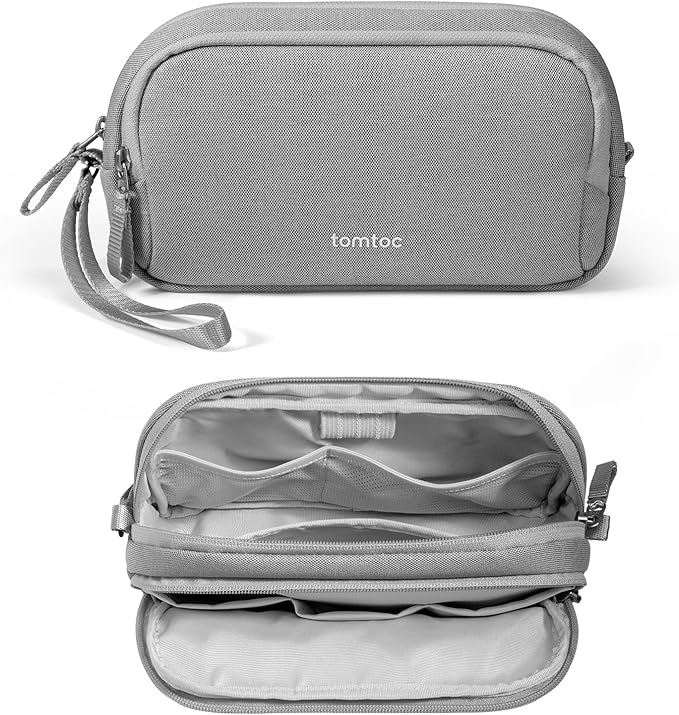 tomtoc Electronic Organizer Travel Case, Water Resistant Dual Compartment Tech by tomtoc