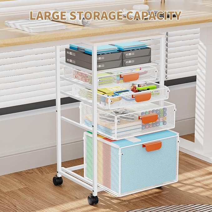 Marbrasse Rolling File Cart - Image 4