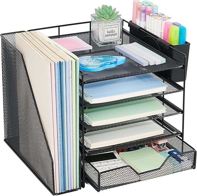 Desk Organizers and Accessories, 5-Tier Paper Letter Tray Organizer by Illuminatinglifewiththewarmthandloveoflight