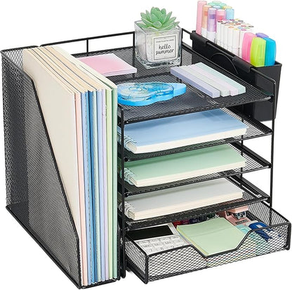 Desk Organizers and Accessories, 5-Tier Paper Letter Tray Organizer by Illuminatinglifewiththewarmthandloveoflight