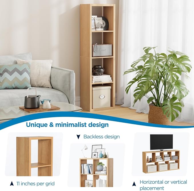 4 Cube Storage Organizer Single Row, Cube Shelf - Image 6