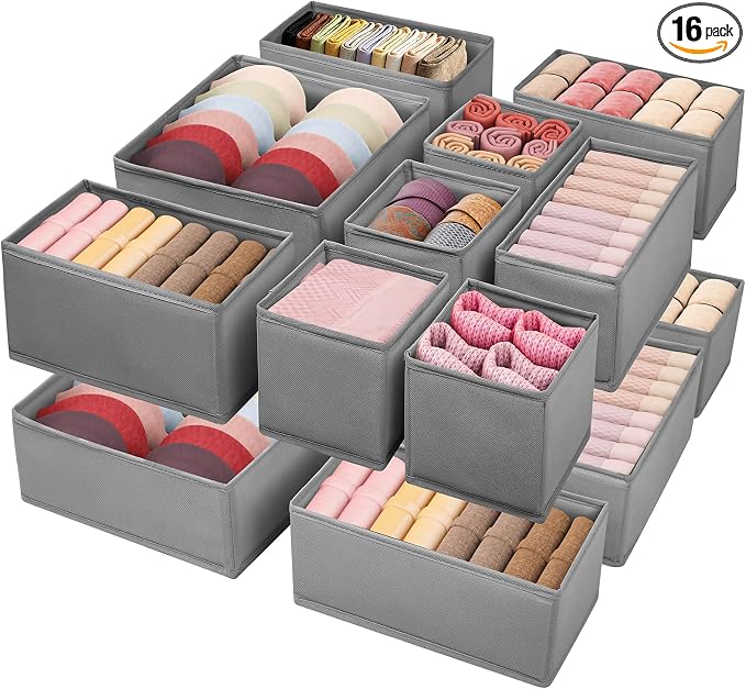 Drawer Clothing Organizer 16-Pack, Fabric Folding Wardrobe Organizer, Can Store by Unknown