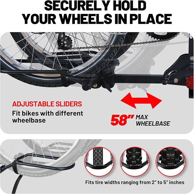 Young Bike Rack Hitch for Car - 200LB 2-Bike Rack Hitch Mount Platform Style - Image 3
