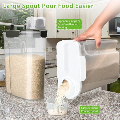 Rice Storage Container, 5 to 10lb Dry Food Airtight Dispenser, Pet Dog Cat Food - Image 3