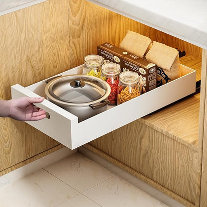 HBL' 1 Pack | 21" Deep Pull Out Cabinet Organizer Adhesive, 12-Inch Wide Sturdy by HBL
