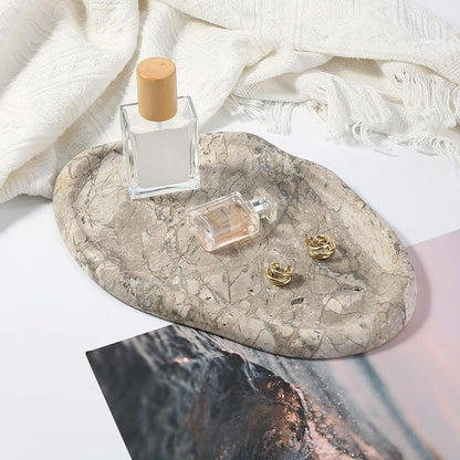 Koville Marble Vanity Tray for Bathroom, Cloud Shape Stone Key Tray | 10" x 7" - Image 5