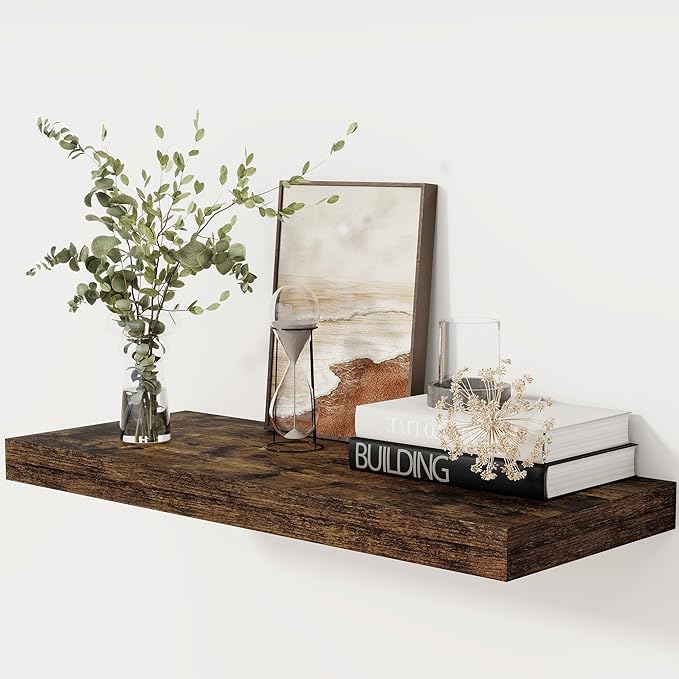 Floating Shelves 30 Inch Long, 12 Inch Deep Floating Shelf by FunMemories