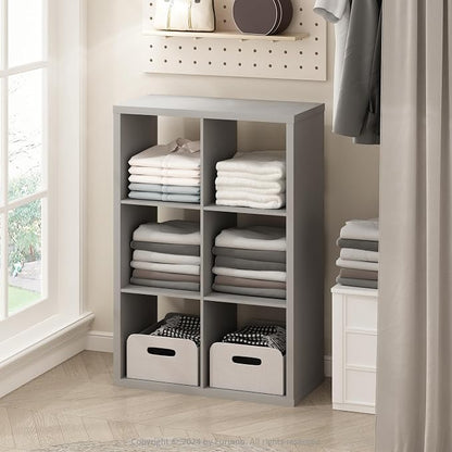 Furinno Cubic Extra Thick 6-Cube Closet Organizers and Storage, Light Grey | by Furinno-FitsYourSpaceFitsYourBudget