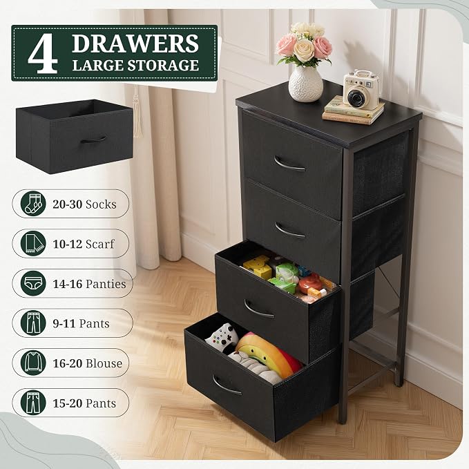 4 Drawers Dresser for Bedroom Fabric Storage Tower - Image 5