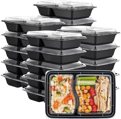 GUSTO 28 oz - 2 Compartment Meal Prep Containers by GUSTO