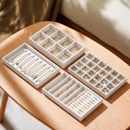 Velvet Jewelry Drawer Organizer Trays – 4-Layer Stackable Jewelry Storage - Image 3