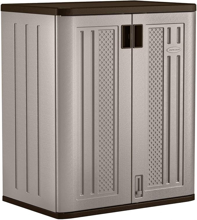Suncast 3 Pack 9 Cu. Ft. Base Storage Cabinet, Resin Garage Organizer, Platinum - Image 2