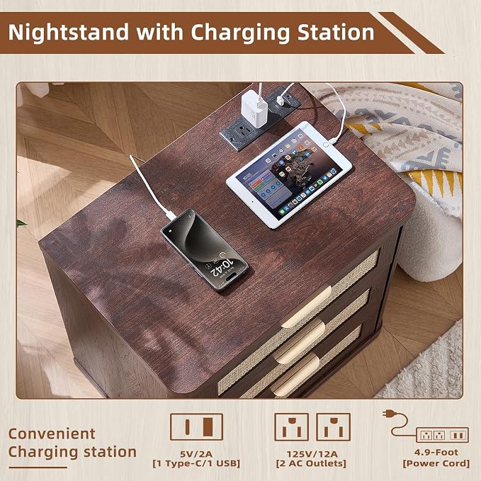 LEYAOYAO Rattan Night Stand - Image 5