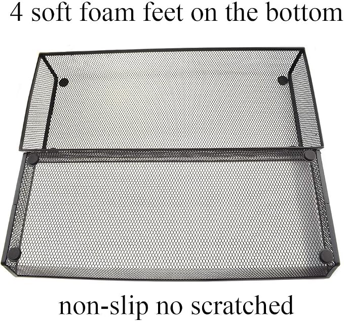 HAHIYO Stackable Mesh Tray Cup 15 x 6 x 2 inches Sturdy Container - Image 2