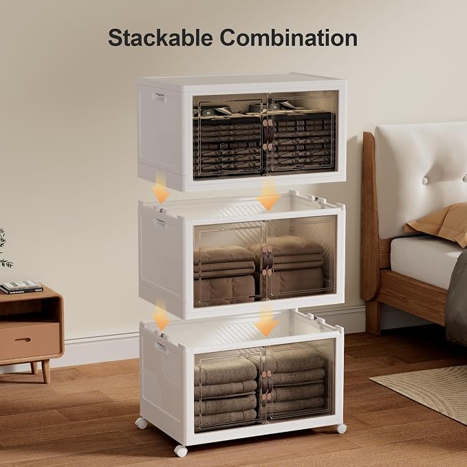 JOYMOOP Folding Storage Bins Organizer, 252 Quart Collapsible Storage Boxes - Image 3