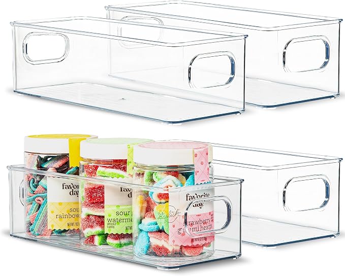primebox Plastic Food Storage 4 Pack Clear Container Bin by primebox