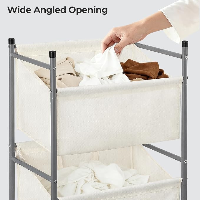 180L 4-Tier Rolling Laundry Hamper - Image 8