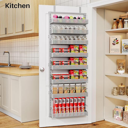 SNTD 8 Tiers Over the Door Organizer, Height Adjustable Spice Rack, Dense Mesh - Image 8